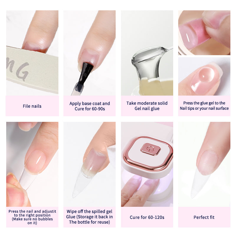 Solid nail tip glue